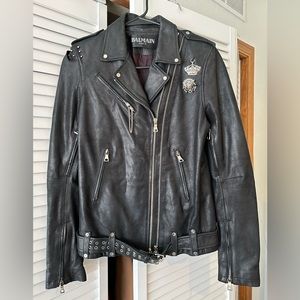 Balmain Leather Jacket Moto Punk